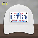 Blue Devils Fan Novelty License Plate Hat Unconstructed Cotton / White