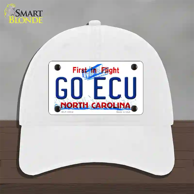 Go East Carolina Univ Novelty License Plate Hat Unconstructed Cotton / White