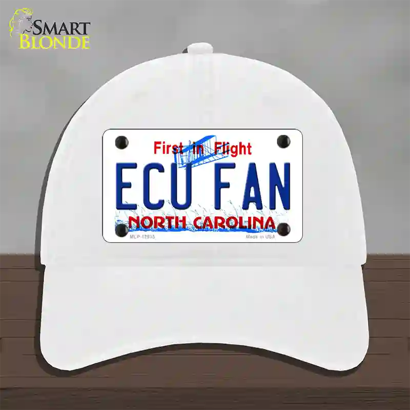 East Carolina Univ Fan Novelty License Plate Hat Unconstructed Cotton / White