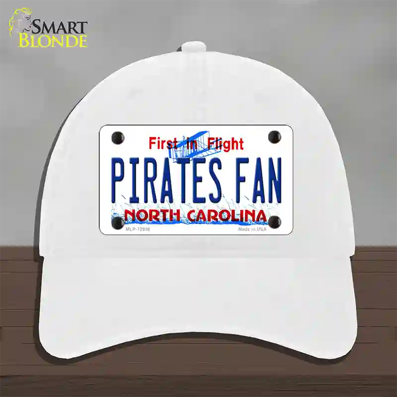 Pirates Fan North Carolina Novelty License Plate Hat Unconstructed Cotton / White