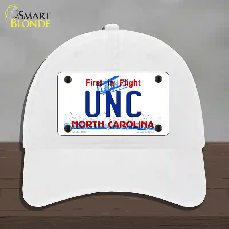 Univ North Carolina Novelty License Plate Hat Unconstructed Cotton / White