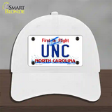 Univ North Carolina Novelty License Plate Hat Unconstructed Cotton / White