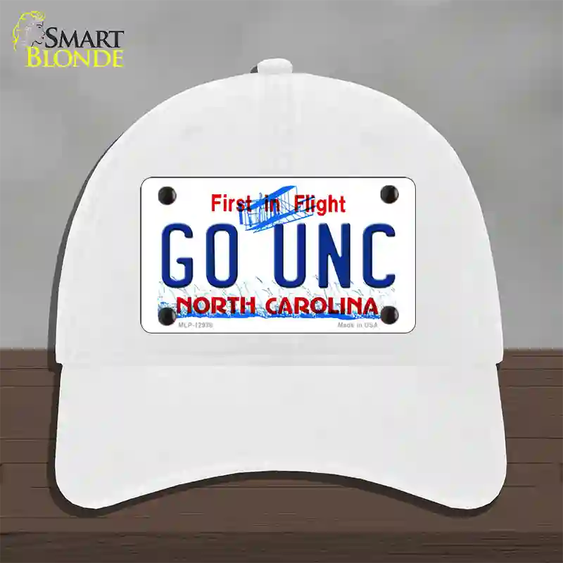 Go Univ North Carolina Novelty License Plate Hat Unconstructed Cotton / White