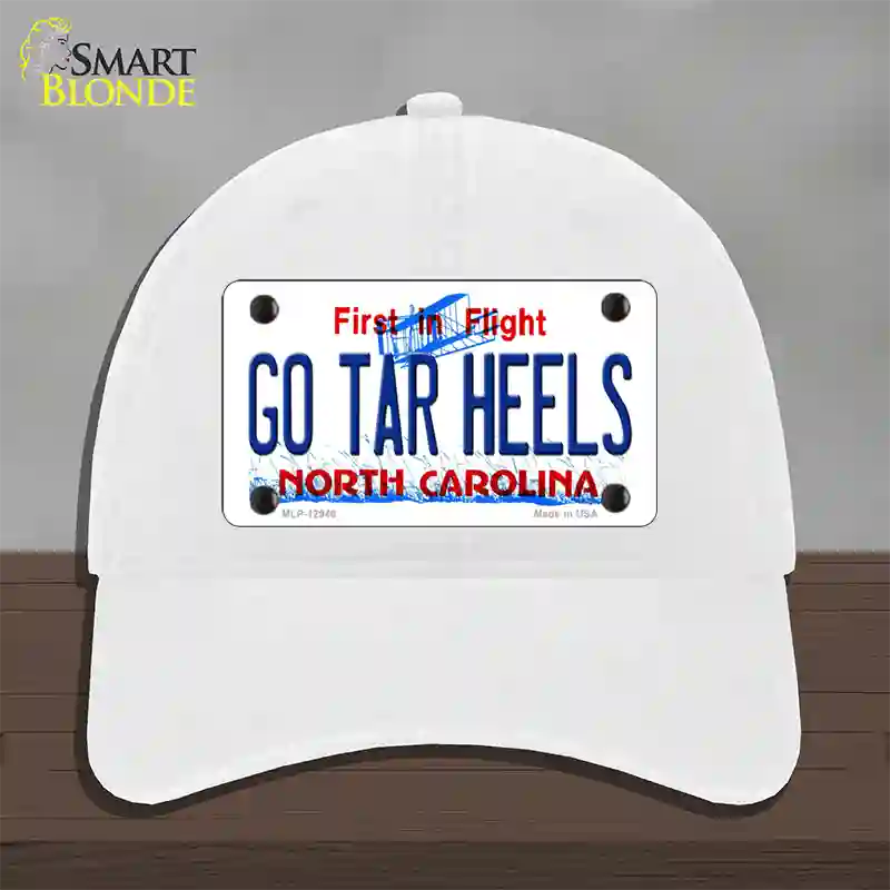 Go Tar Heels Novelty License Plate Hat Unconstructed Cotton / White