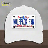 Wolfpack Fan Novelty License Plate Hat Unconstructed Cotton / White