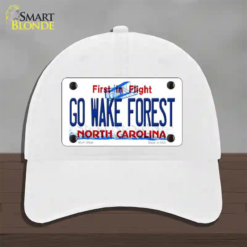 Go Wake Forest Novelty License Plate Hat Unconstructed Cotton / White