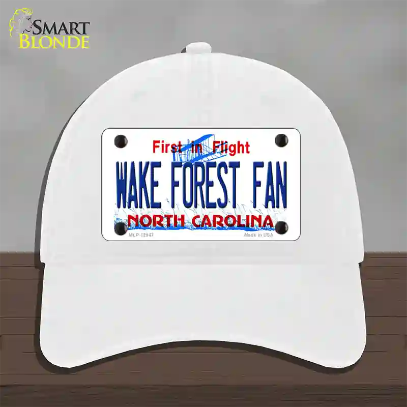 Wake Forest Fan Novelty License Plate Hat Unconstructed Cotton / White