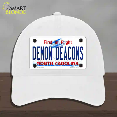 Demon Deacons Novelty License Plate Hat Unconstructed Cotton / White