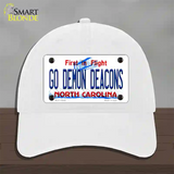 Go Demon Deacons Novelty License Plate Hat Unconstructed Cotton / White