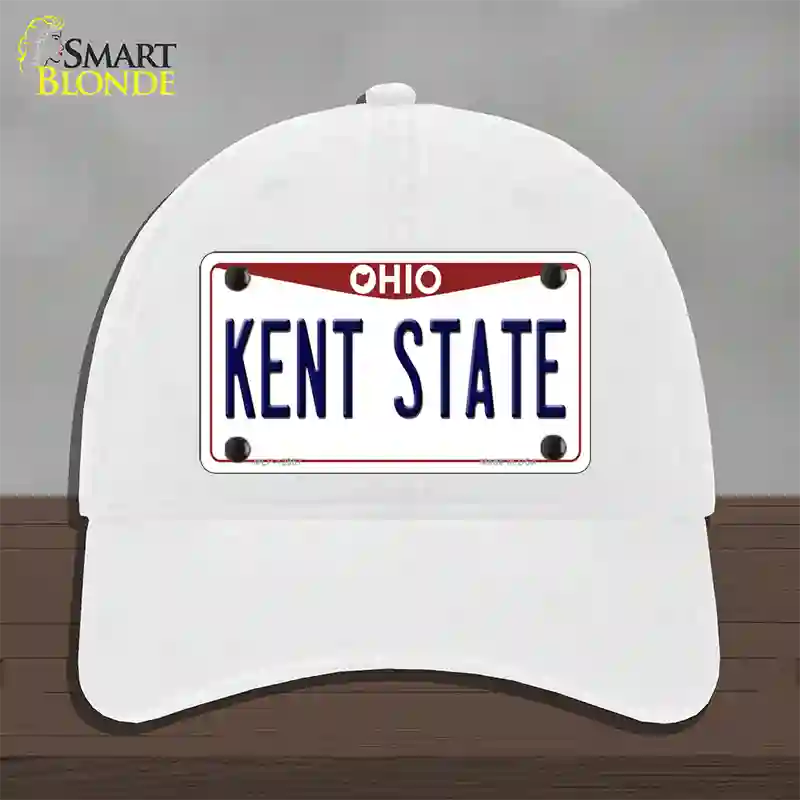 Kent State Novelty License Plate Hat Unconstructed Cotton / White