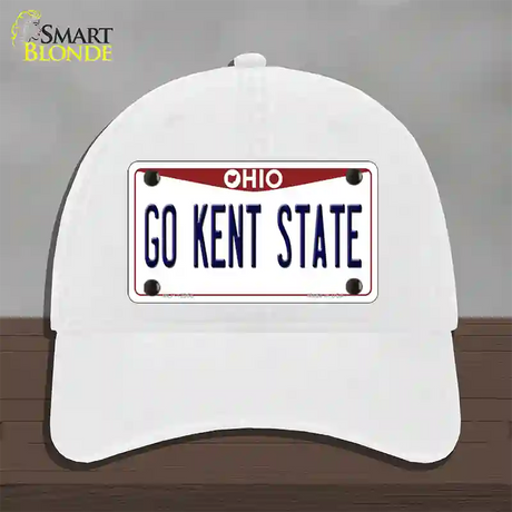 Go Kent State Novelty License Plate Hat Unconstructed Cotton / White