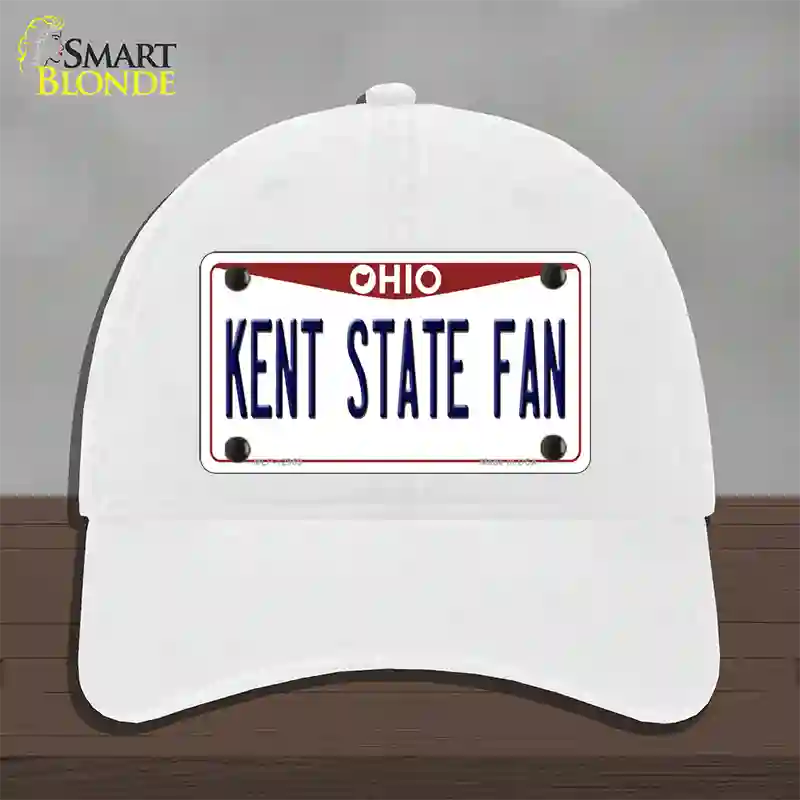 Kent State Fan Novelty License Plate Hat Unconstructed Cotton / White