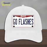 Go Flashes Novelty License Plate Hat Unconstructed Cotton / White