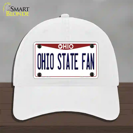 Ohio State Fan Novelty License Plate Hat Unconstructed Cotton / White