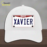 Xavier Novelty License Plate Hat Unconstructed Cotton / White