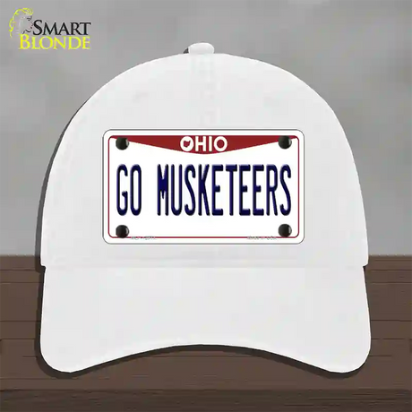 Go Musketeers Novelty License Plate Hat Unconstructed Cotton / White