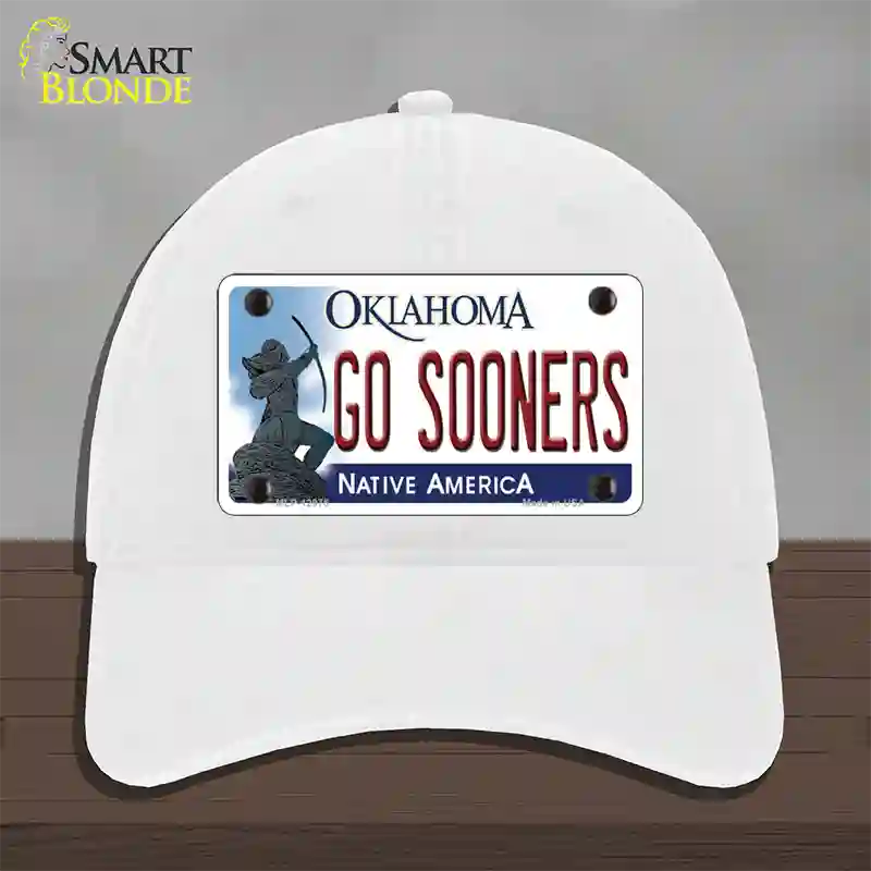 Go Sooners Novelty License Plate Hat Unconstructed Cotton / White