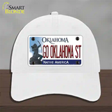 Go Oklahoma State Novelty License Plate Hat Unconstructed Cotton / White