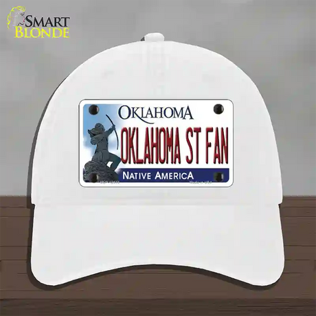 Oklahoma State Fan Novelty License Plate Hat Unconstructed Cotton / White