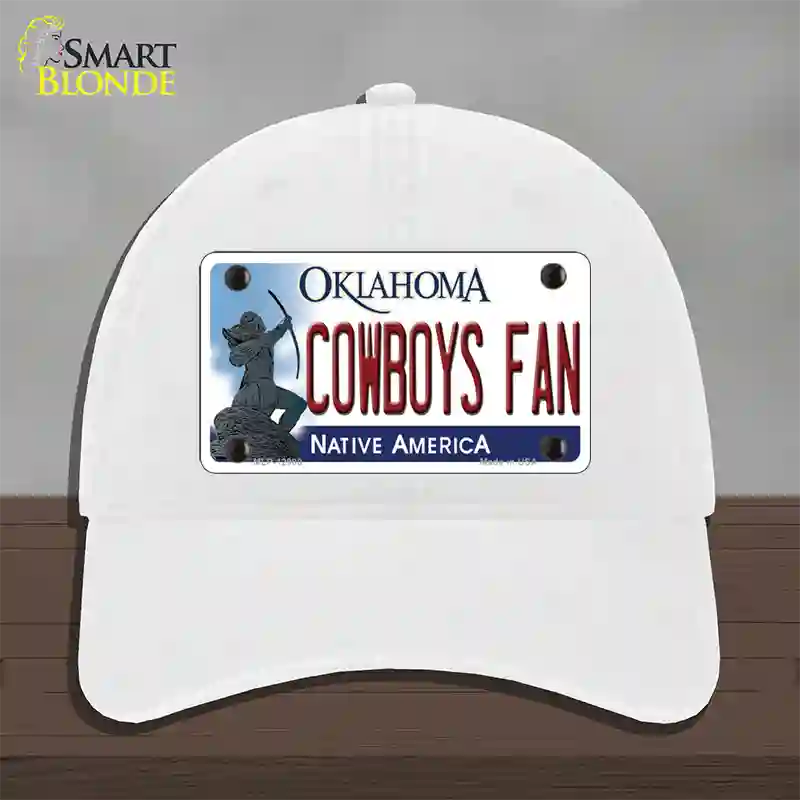 Cowboys Fan Novelty License Plate Hat Unconstructed Cotton / White