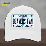 Beavers Fan Novelty License Plate Hat Unconstructed Cotton / White