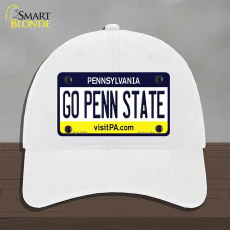 Go Penn State Novelty License Plate Hat Unconstructed Cotton / White