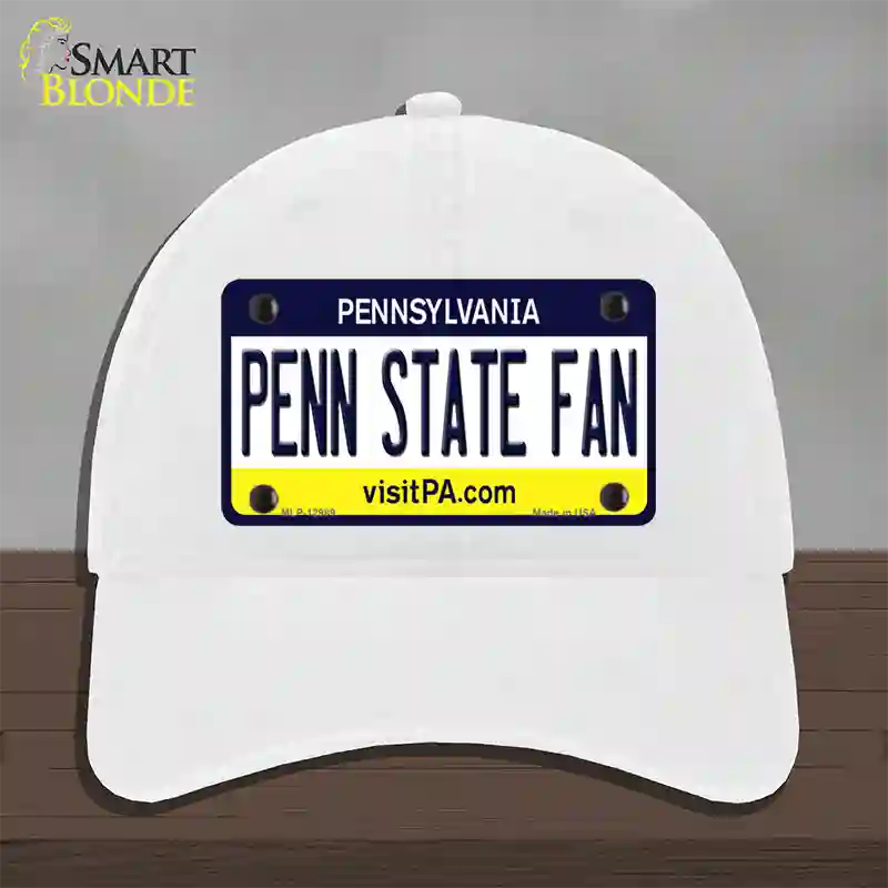 Penn State Fan Novelty License Plate Hat Unconstructed Cotton / White