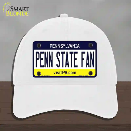 Penn State Fan Novelty License Plate Hat Unconstructed Cotton / White