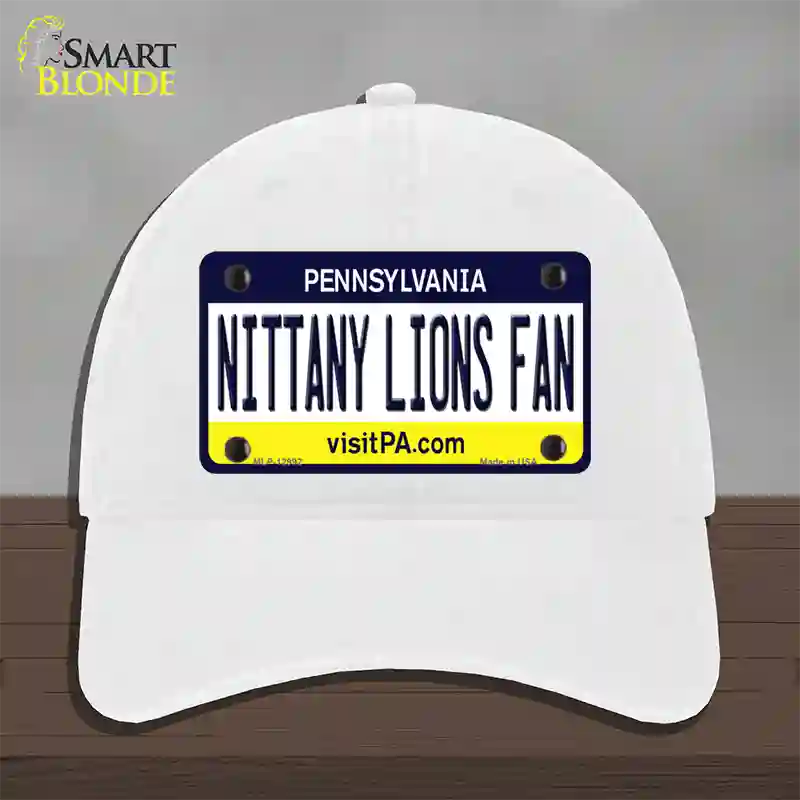 Nittany Lions Fan Novelty License Plate Hat Unconstructed Cotton / White