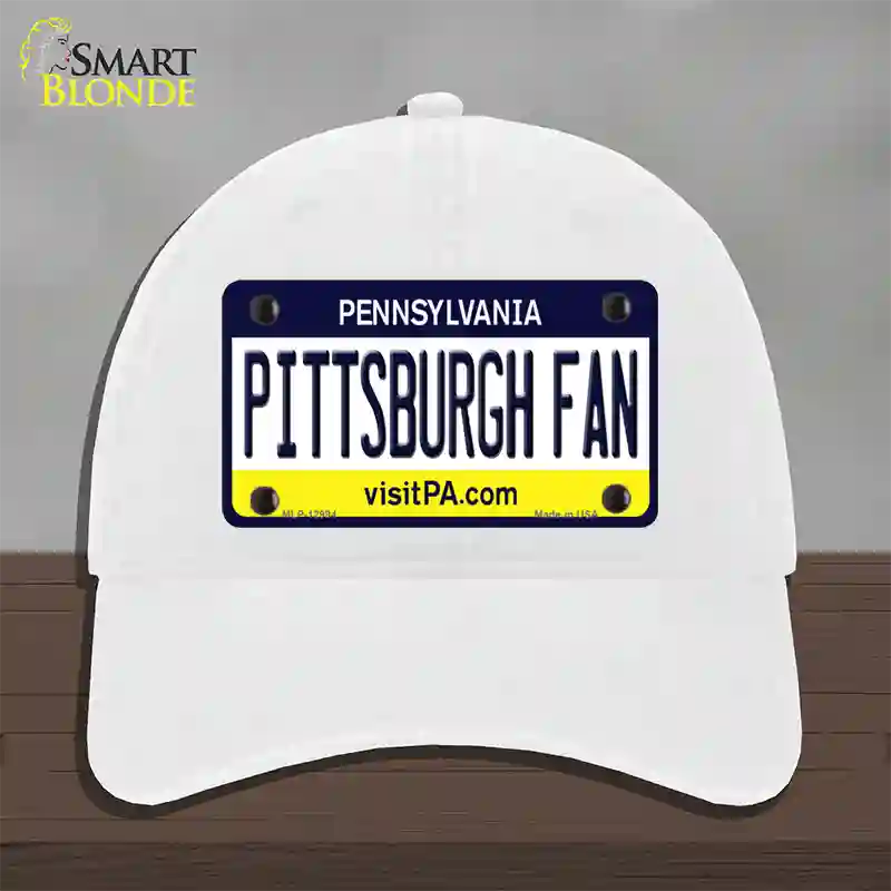 Pittsburgh Fan Novelty License Plate Hat Unconstructed Cotton / White