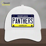 Panthers Novelty License Plate Hat Unconstructed Cotton / White