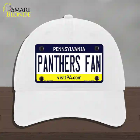 Panthers Fan Novelty License Plate Hat Unconstructed Cotton / White