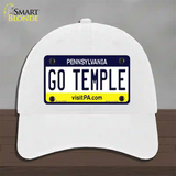 Go Temple Novelty License Plate Hat Unconstructed Cotton / White