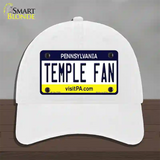 Temple Fan Novelty License Plate Hat Unconstructed Cotton / White