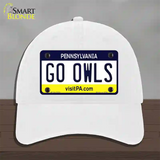 Go Owls Novelty License Plate Hat Unconstructed Cotton / White