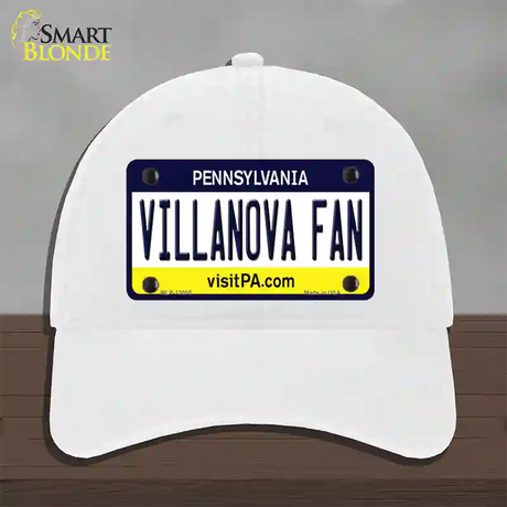 Villanova Fan Novelty License Plate Hat Unconstructed Cotton / White