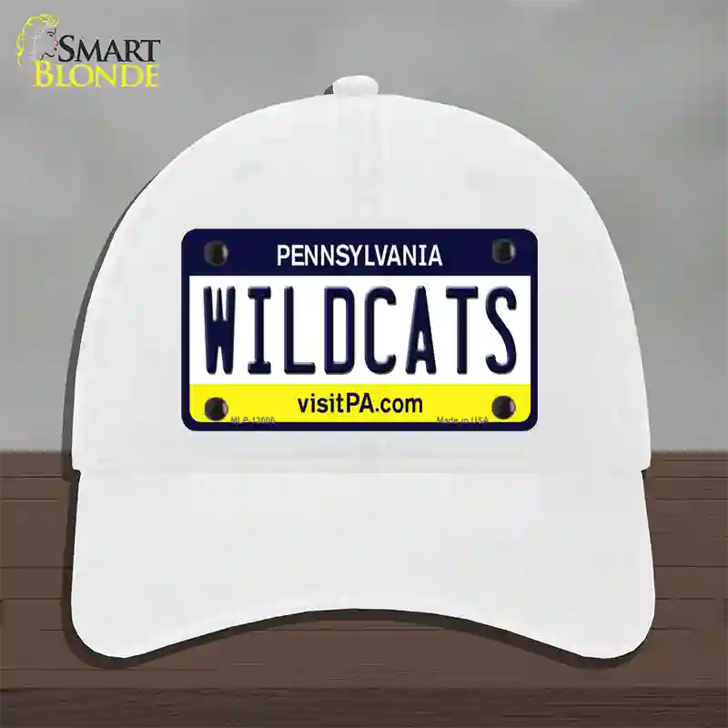 Wildcats Pennsylvania Novelty License Plate Hat Unconstructed Cotton / White