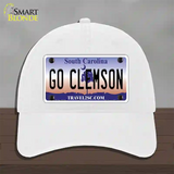 Go Clemson Novelty License Plate Hat Unconstructed Cotton / White