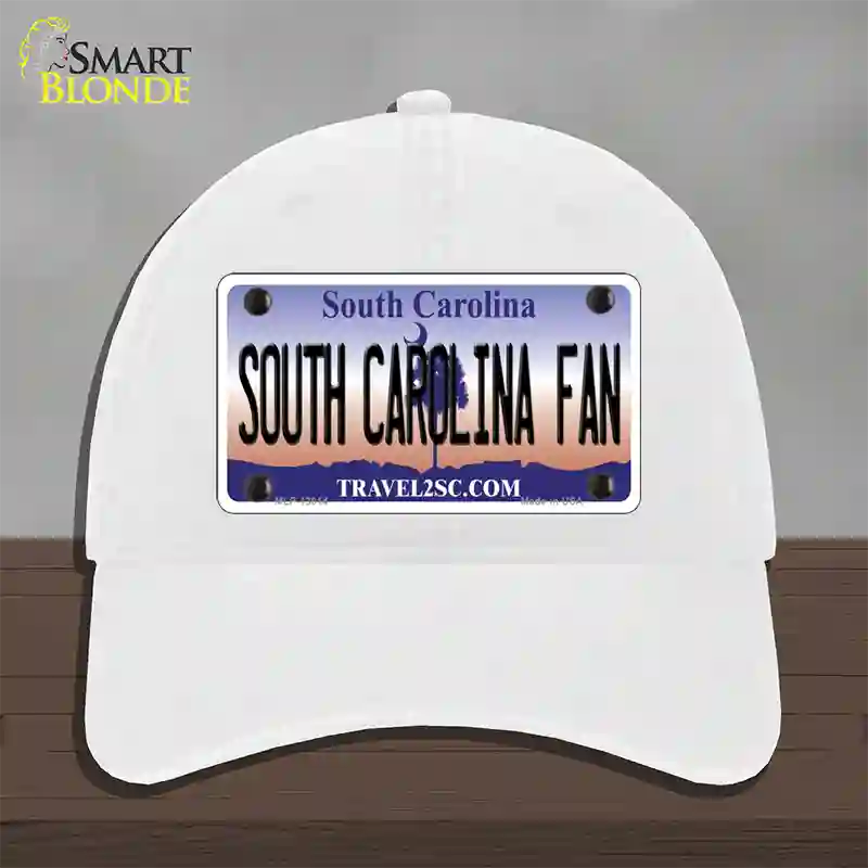 South Carolina Fan Novelty License Plate Hat Unconstructed Cotton / White