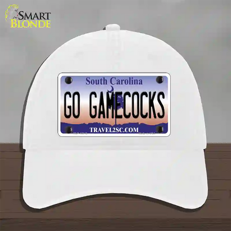 Go Gamecocks Novelty License Plate Hat Unconstructed Cotton / White