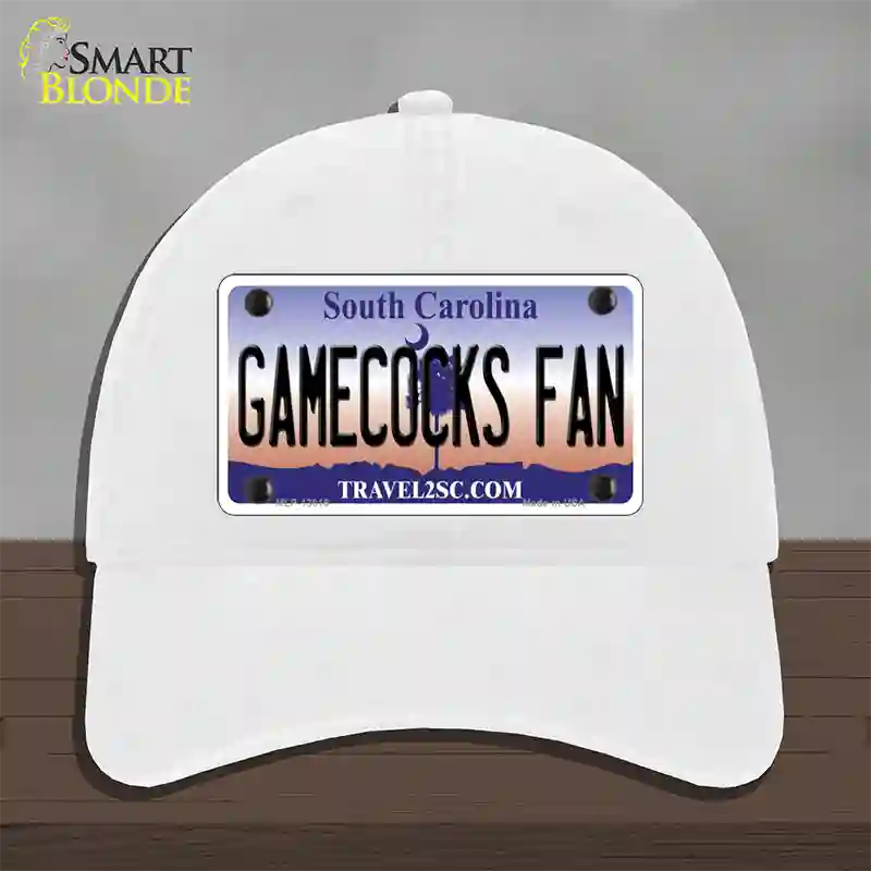 Gamecocks Fan Novelty License Plate Hat Unconstructed Cotton / White