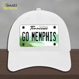 Go Memphis Novelty License Plate Hat Unconstructed Cotton / White