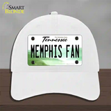 Memphis Fan Novelty License Plate Hat Unconstructed Cotton / White