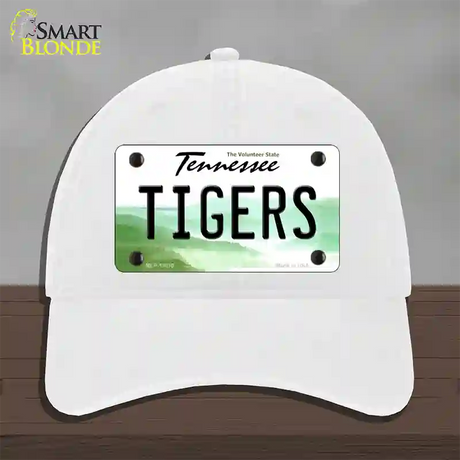 Tiger Tennessees Novelty License Plate Hat Unconstructed Cotton / White