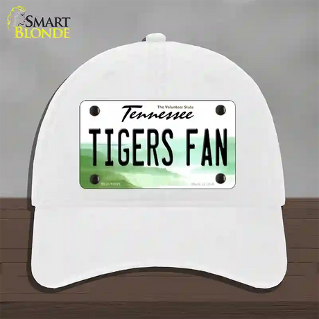 Tennessee Plate Tigers Fan Novelty License Plate Hat Unconstructed Cotton / White