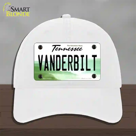 Vanderbilt Novelty License Plate Hat Unconstructed Cotton / White