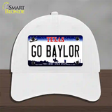 Go Baylor Novelty License Plate Hat Unconstructed Cotton / White