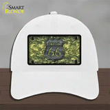 Route 66 Camouflage Novelty License Plate Hat Unconstructed Cotton / White