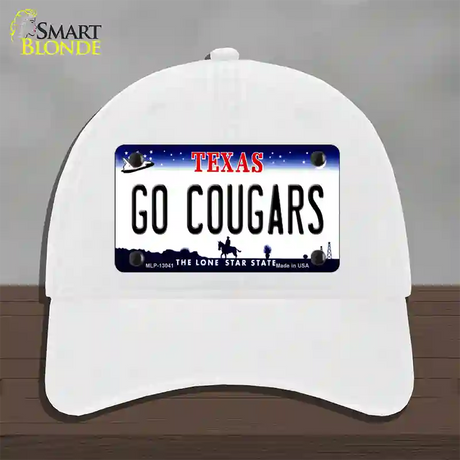 Go Cougars Novelty License Plate Hat Unconstructed Cotton / White