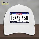 Texas A&M Novelty License Plate Hat Unconstructed Cotton / White